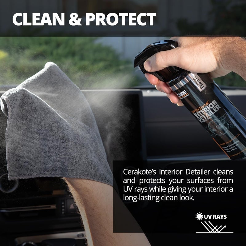 CERAKOTE Rapid Ceramic Interior Detailer and Protectant (14 fl oz.) – Quick and Easy – Multi-Surface Safe – Interior Car Cleaner Spray – Dry to the Touch – Clean and Protect Your Car, Truck, or SUV - Image 3